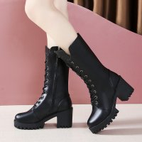 SH495 - British Style Thick Heel Boots