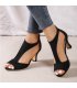SH516 - Fashionable Back Zipper Fish Mouth Shoes for Women