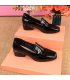 SH521 - Korean Black Block Heel Shoes