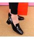 SH521 - Korean Black Block Heel Shoes
