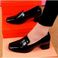 SH521 - Korean Black Block Heel Shoes
