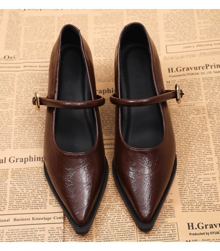 SH522 - Korean Pointed Low Vamp Spring Heels