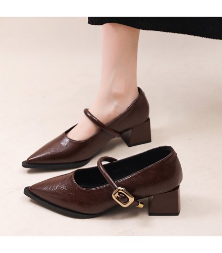 SH522 - Korean Pointed Low Vamp Spring Heels