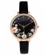 W3939 - Black Floral Fashion Watch