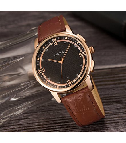 W3955 - Yazole Simple Brown Quartz Men's Watch