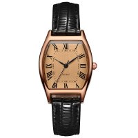 W4064 - Retro Barrel Leather Strap Watch